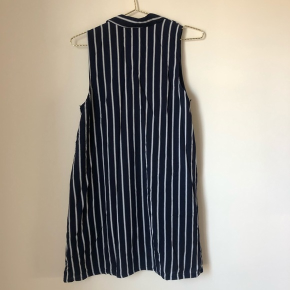 J.O.A. Lace Up Stripe Mini Dress in Navy - Picture 6 of 6
